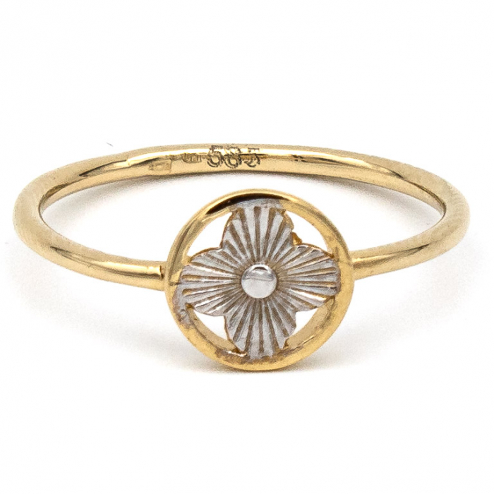 Inel Trifoi Norocos aur galben 14K – bijuterie GOLD PIC [1]