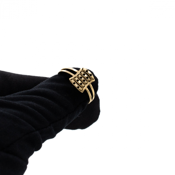 Inel aur galben 14K cu design geometric – bijuterie modernă [8]