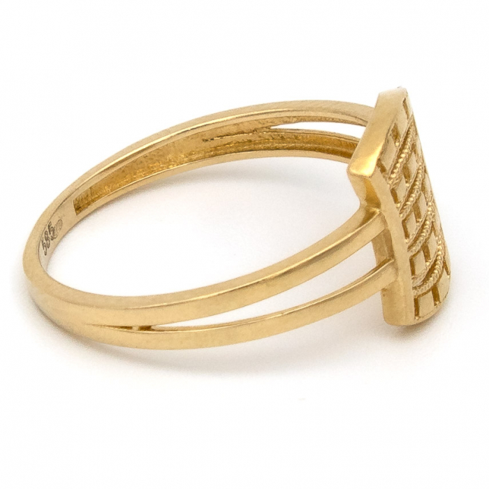 Inel aur galben 14K cu design geometric – bijuterie modernă [6]
