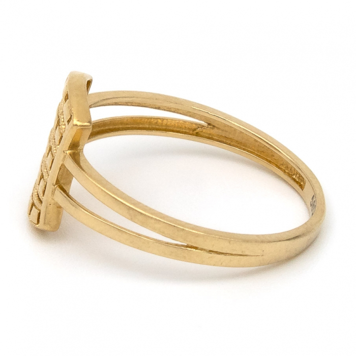 Inel aur galben 14K cu design geometric – bijuterie modernă [5]
