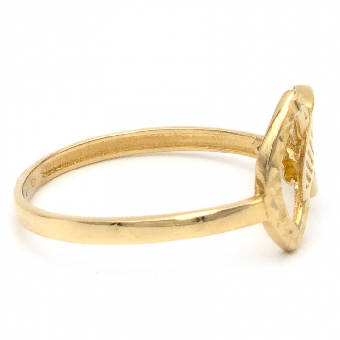 Inel aur galben 14K model frunze  – inel elegant inspirat din natură [6]