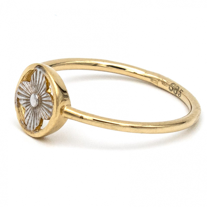 Inel Trifoi Norocos aur galben 14K – bijuterie GOLD PIC [5]