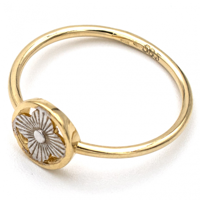 Inel Trifoi Norocos aur galben 14K – bijuterie GOLD PIC [4]