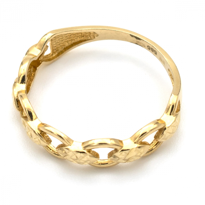 Inel verigi aur galben 14K – bijuterie GOLD PIC [4]