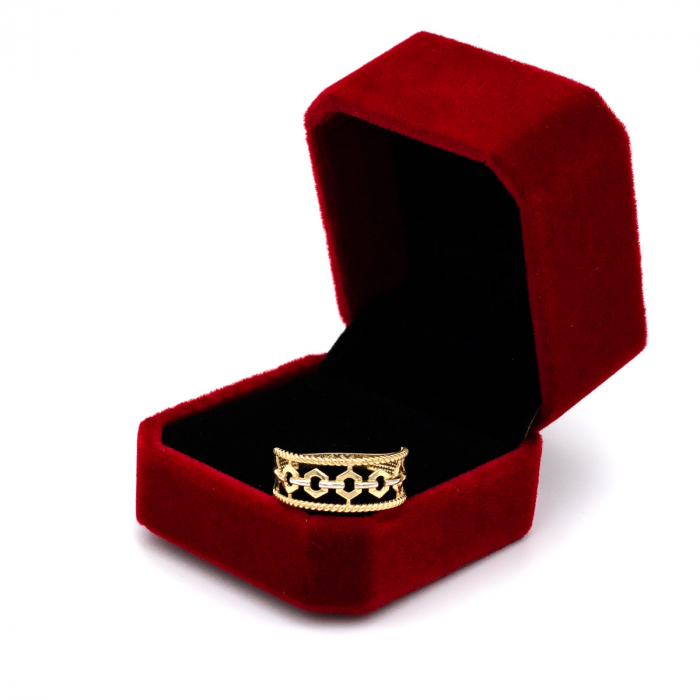 Inel aur galben 14K cu forme regale – detaliu elegant și feminin [3]