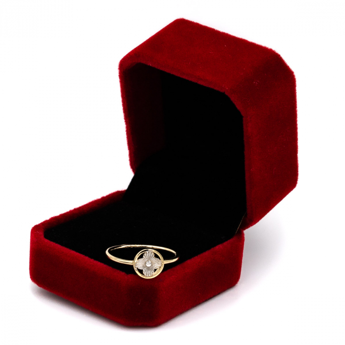 Inel Trifoi Norocos aur galben 14K – bijuterie GOLD PIC [3]
