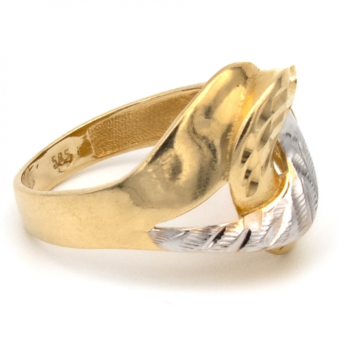 Inel răsucit din aur galben și alb 14K –  GOLD PIC [5]