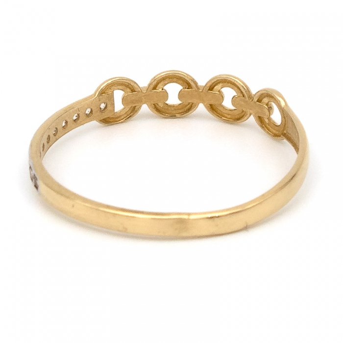 Inel aur galben 14K cu verigi și zirconii –  GOLD PIC [7]