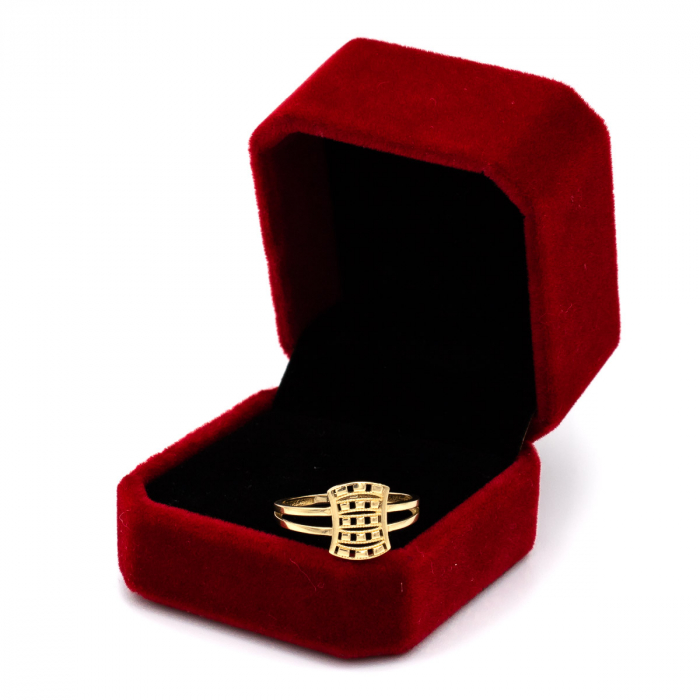 Inel aur galben 14K cu design geometric – bijuterie modernă [3]