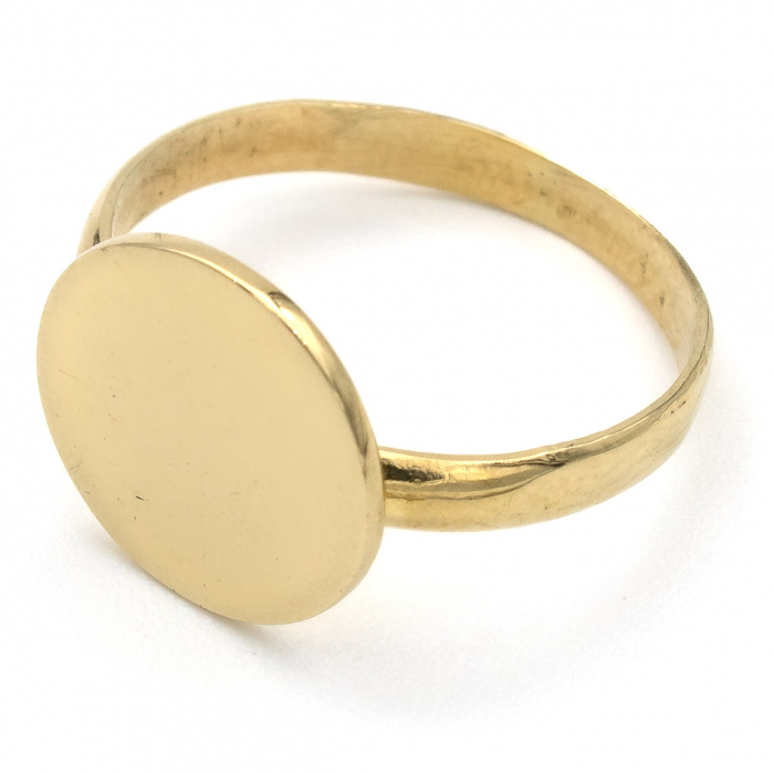 Inel cu bănuț din aur galben 14K – bijuteria GOLD PIC [4]