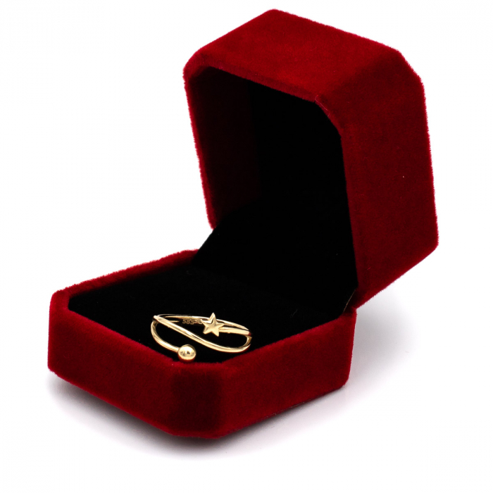 Inel aur galben 14K cu stea și bilă – design minimalist GOLD PIC [3]