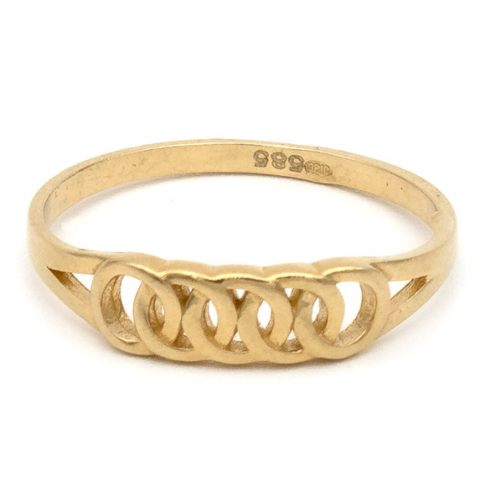 Inel din aur galben 14K cu cinci cercuri – GOLD PIC [1]