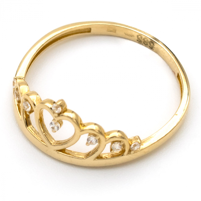 Inel aur galben 14K cu design de coroană – bijuterie GOLD PIC [4]