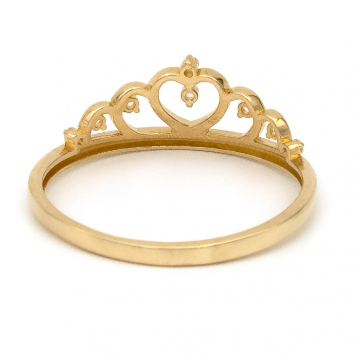 Inel aur galben 14K cu design de coroană – bijuterie GOLD PIC [7]