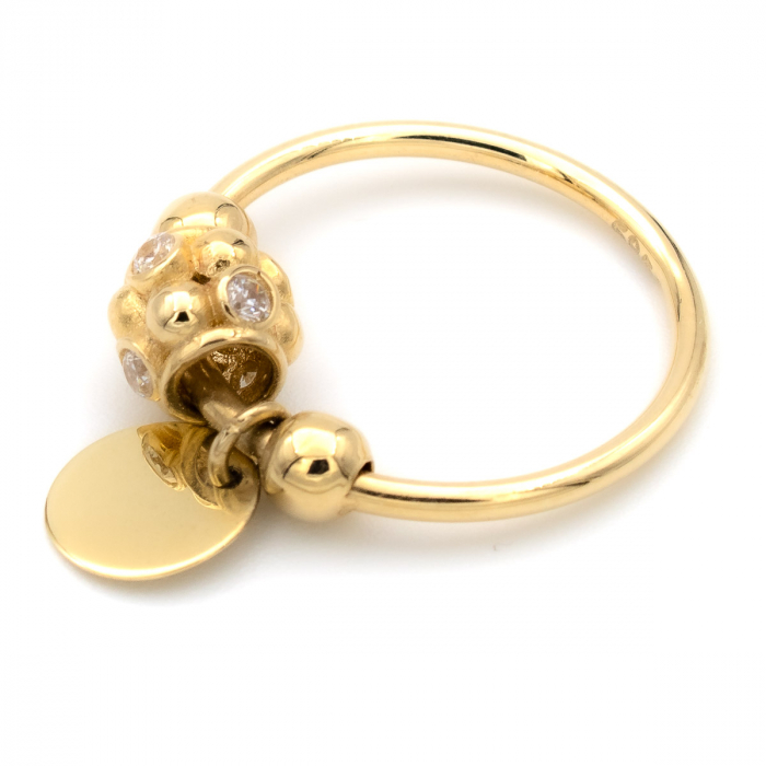 Inel aur galben 14K cu charm rotund tip bănuț – GOLD PIC [4]
