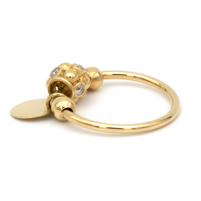 Inel aur galben 14K cu charm rotund tip bănuț – GOLD PIC [5]
