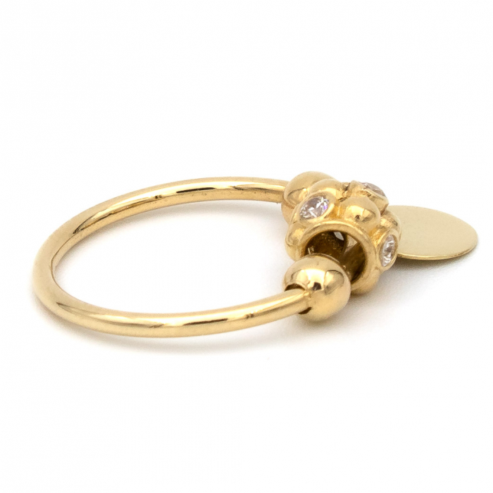 Inel aur galben 14K cu charm rotund tip bănuț – GOLD PIC [6]