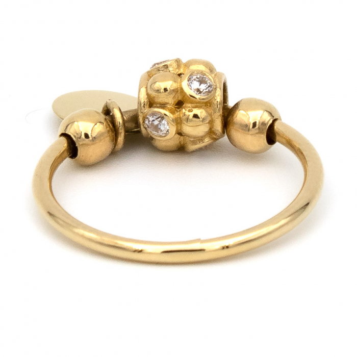 Inel aur galben 14K cu charm rotund tip bănuț – GOLD PIC [7]