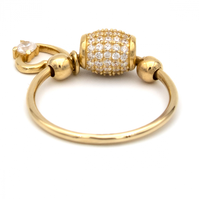 Inel cu Charm Inimă din aur galben 14K – GOLD PIC [7]