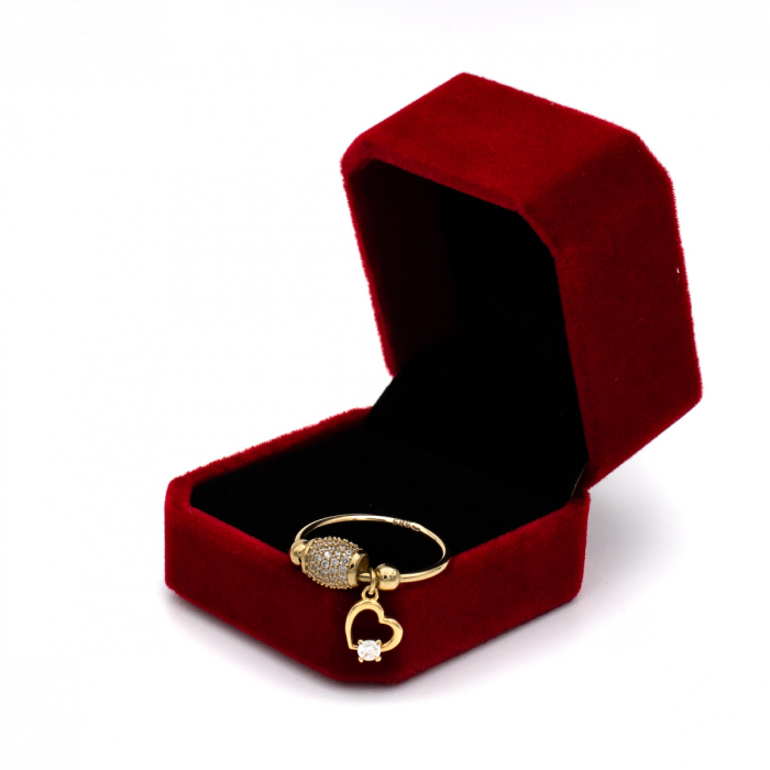 Inel cu Charm Inimă din aur galben 14K – GOLD PIC [3]