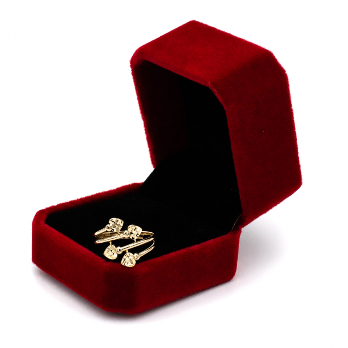 Inel din aur galben 14K cu patru inimi – bijuterie GOLD PIC [3]