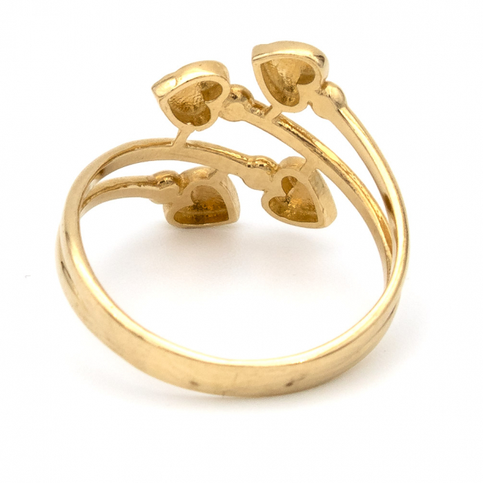 Inel din aur galben 14K cu patru inimi – bijuterie GOLD PIC [7]