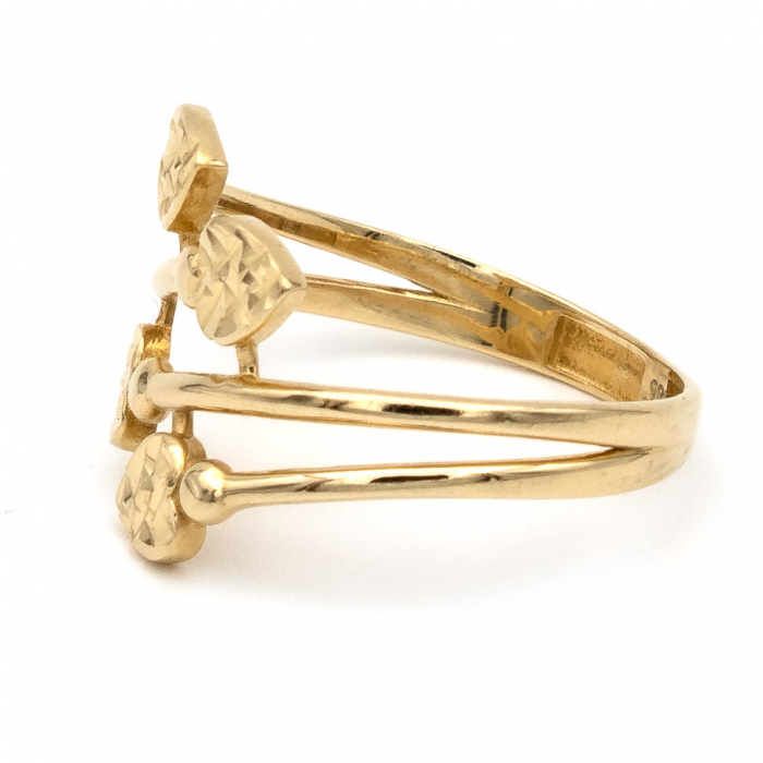 Inel din aur galben 14K cu patru inimi – bijuterie GOLD PIC [5]