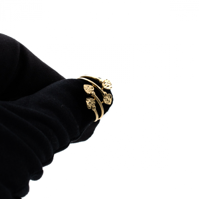 Inel din aur galben 14K cu patru inimi – bijuterie GOLD PIC [8]