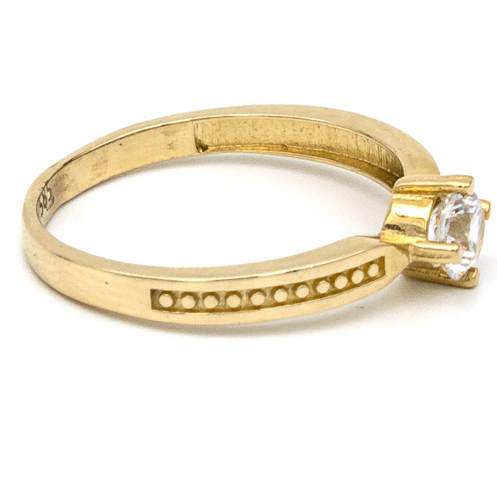 Inel de logodnă aur galben 14K cu piatră zirconia – model Eden [6]