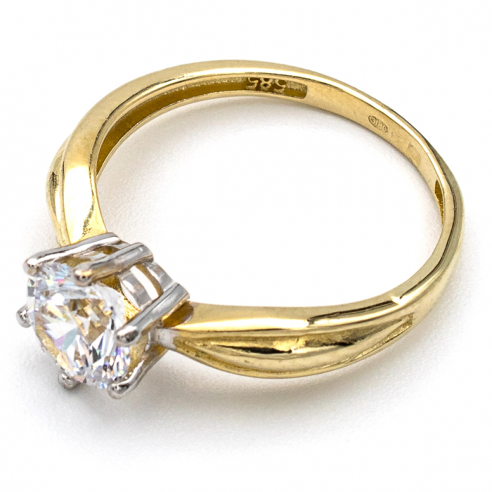 Inel logodnă aur galben 14K– model Amara, alegerea perfectă pentru ea [4]