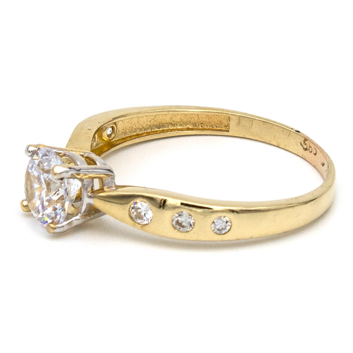 Inel logodnă aur galben 14K cu zirconia – model Serenia [5]