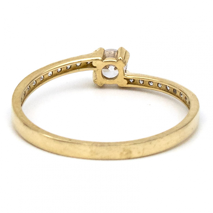 Inel logodnă aur galben 14K cu zirconia – model Aura [7]