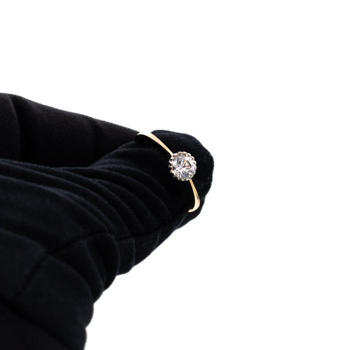 Inel logodnă aur galben 14K cu zirconie – model Elara [8]
