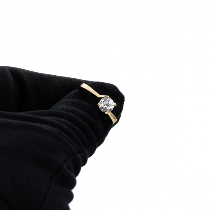 Inel logodnă aur galben 14K cu zirconiu – model Novia [8]