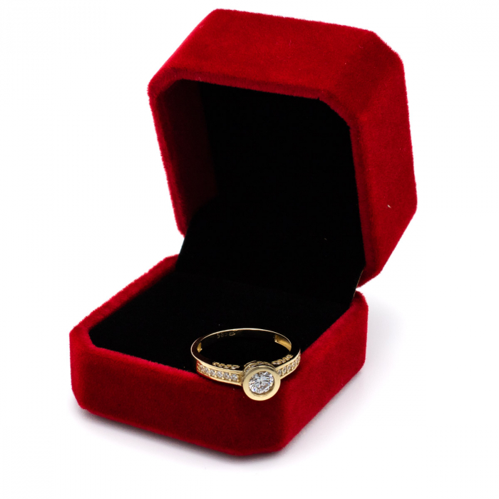 Inel logodnă aur galben 14K cu pietre zirconia – model Alura GOLD PIC [3]