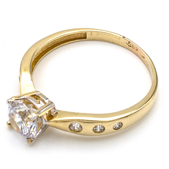 Inel logodnă aur galben 14K cu zirconia – model Serenia [4]