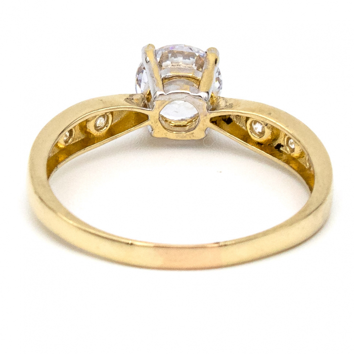 Inel logodnă aur galben 14K cu zirconia – model Serenia [7]