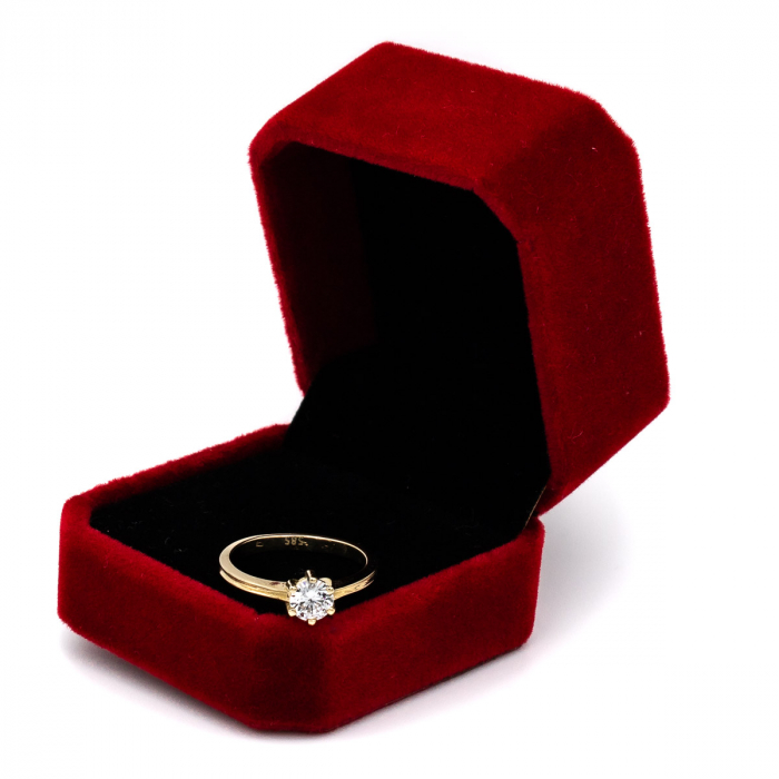 Inel logodnă din aur galben 14K cu zirconie – model Liora [3]