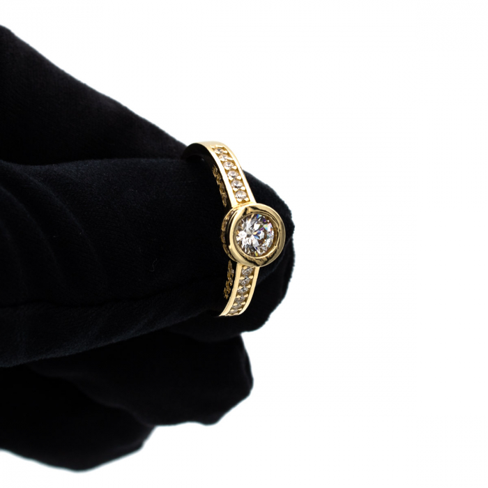 Inel logodnă aur galben 14K cu pietre zirconia – model Alura GOLD PIC [8]