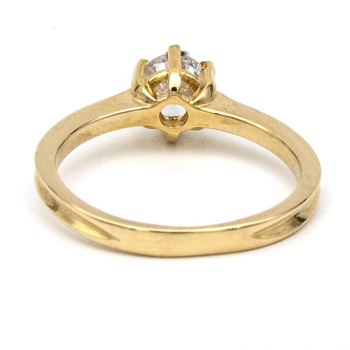 Inel logodnă din aur galben 14K cu zirconie – model Liora [7]
