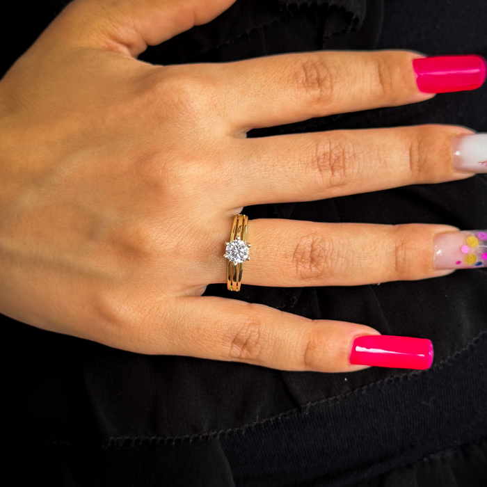Inel aur galben 14K de logodnă cu piatră – model Celeste GOLD PIC [2]
