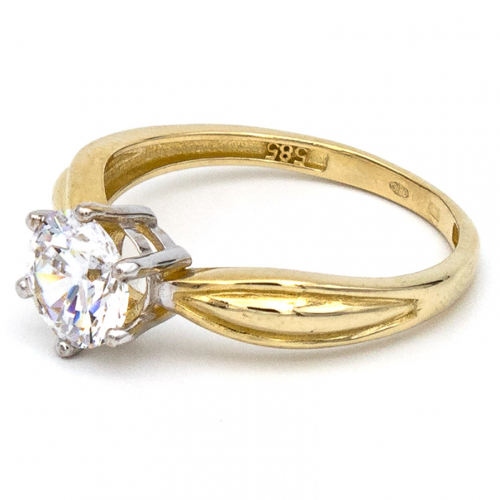 Inel logodnă aur galben 14K– model Amara, alegerea perfectă pentru ea [5]