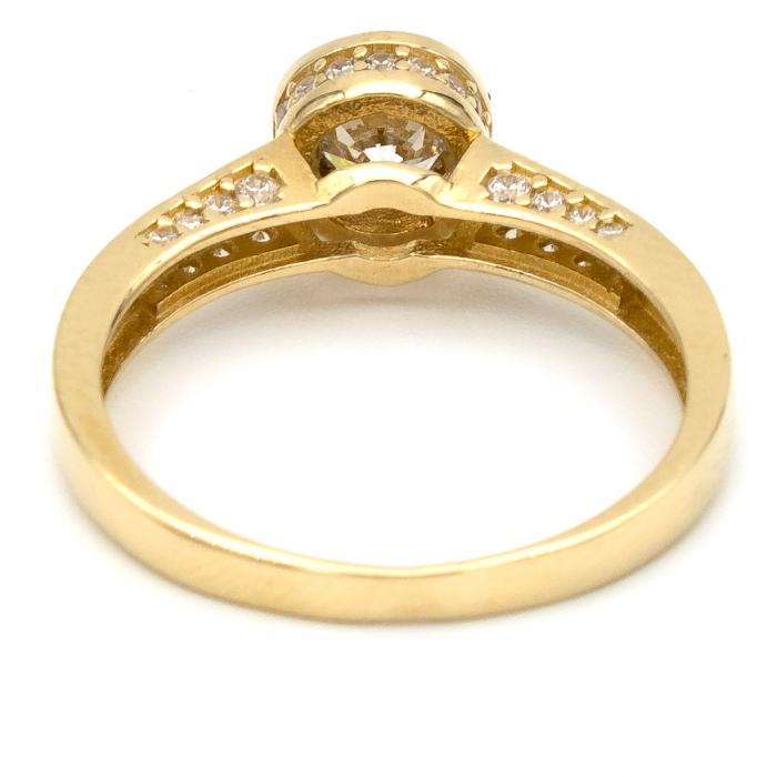 Inel logodnă aur galben 14K cu pietre zirconia – model Alura GOLD PIC [7]