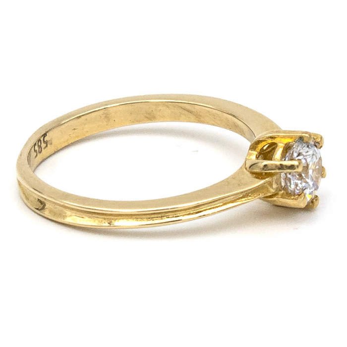 Inel logodnă din aur galben 14K cu zirconie – model Liora [6]