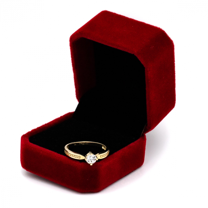 Inel de logodnă aur galben 14K cu piatră zirconia – model Eden [3]