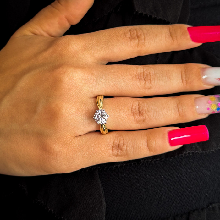 Inel logodnă aur galben 14K– model Amara, alegerea perfectă pentru ea [2]