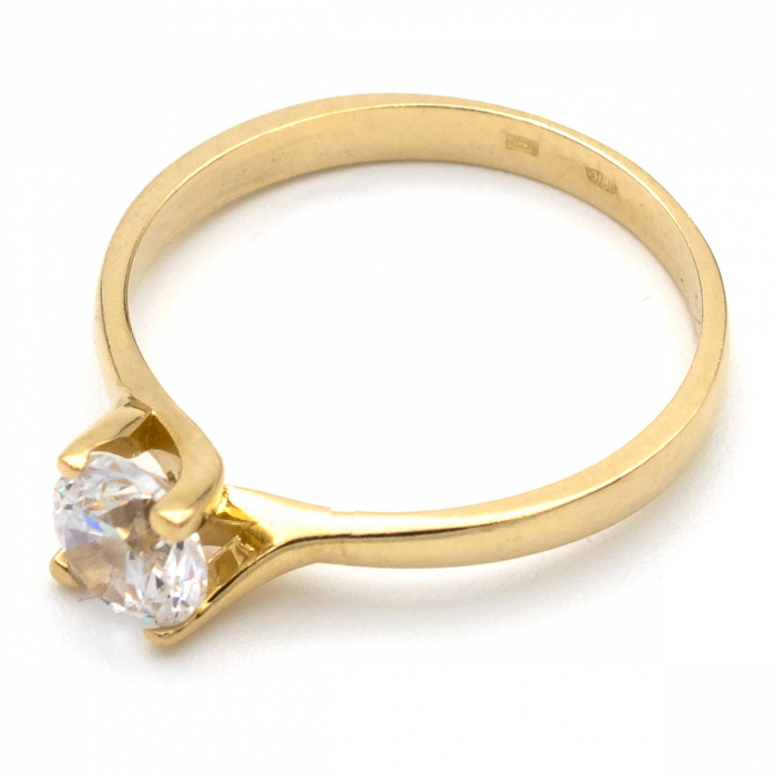 Inel logodnă aur galben 14K cu zirconiu – model Novia [4]