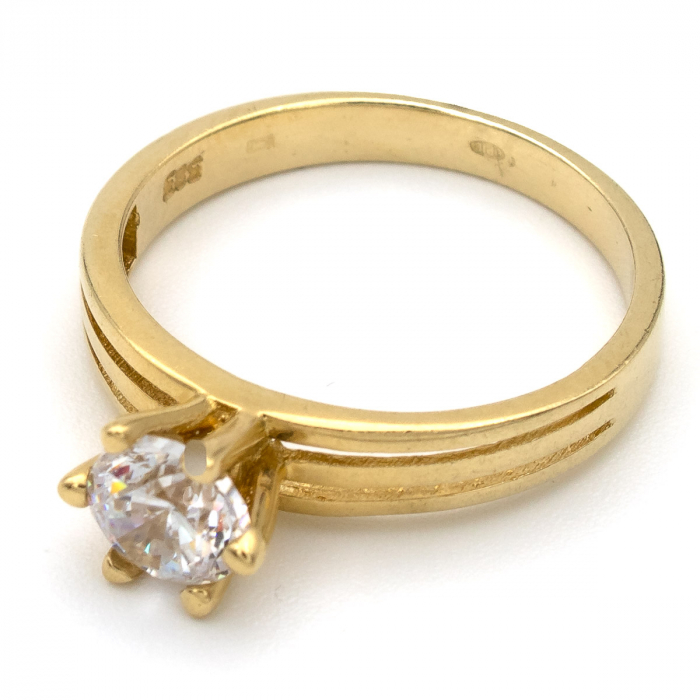 Inel aur galben 14K de logodnă cu piatră – model Celeste GOLD PIC [4]