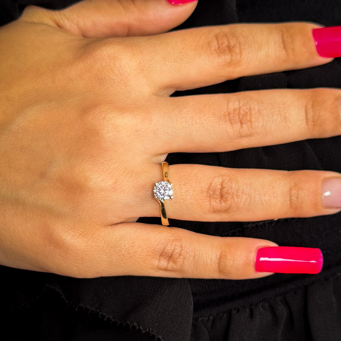 Inel logodnă aur galben 14K cu zirconiu – model Novia [2]