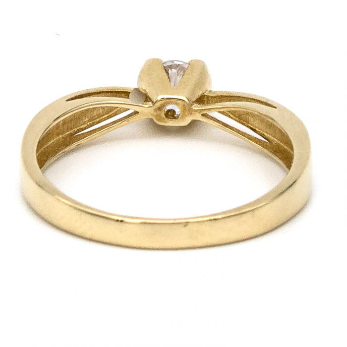 Inel aur galben 14K model Lyra cu zirconia – inel de logodnă GOLD PIC [7]